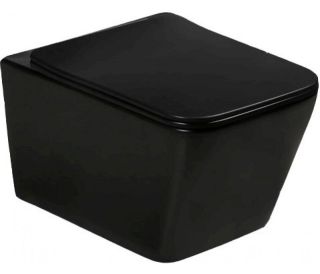 Унитаз подвесной SantiLine SL-5004MB безободковый чёрный матовый